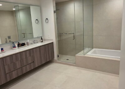 Custom Frameless Shower Enclosure & Modern Bathroom Finish-Out